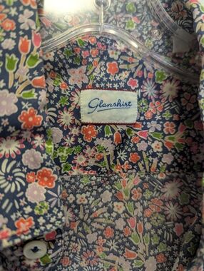 glanshirt floral button up sz15.5